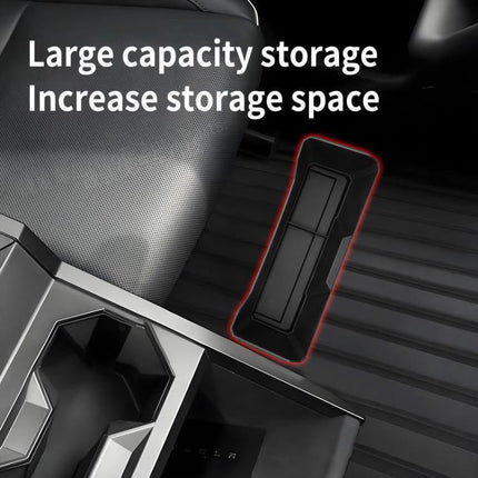 Tesla Cybertruck Front Seat Storage Box With Sliding Drawer For Daily Use - custom ABS plastic insert fits front cabin, large capacity storage