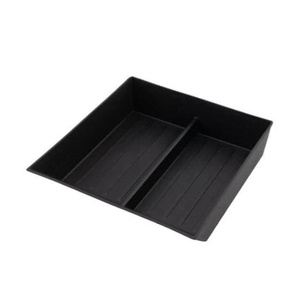 Tesla Cybertruck Center Console Lower Storage Box Non Slip - black TPE custom-fit organizer for keys, coins, cables, and cards