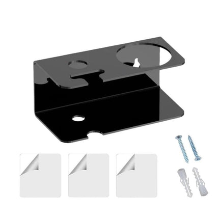 Acrylic Wall Stand for Daily Bathroom Razor Organization - clear acrylic wall-mounted razor and brush holder with screws and adhesive pads