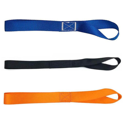 Multi-Purpose Luggage Straps for ATVs and Motorcycles - blue, black and orange durable PP webbing tie loops for securing gear