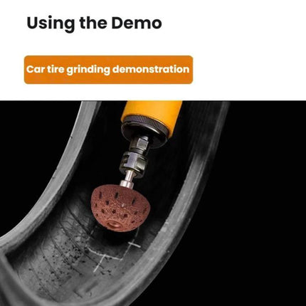 Grinding Head for Tire Defect Repairs in Garage Settings - tungsten steel grinding head smoothing tire cuts during garage demo