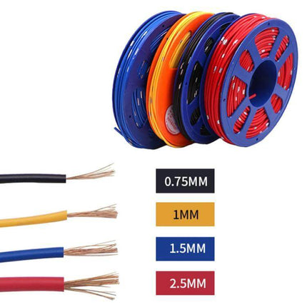 40m Automotive Pure Copper Core Insulated Wire For Car Wiring - spool of multi-colored PVC insulated copper wiring for automotive lighting and sensors