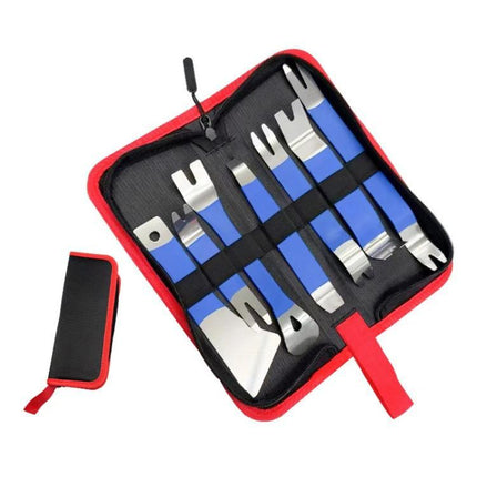 Clips for Everyday Car Interior Panel Removal and Repairs stainless steel pry tool set in red case
