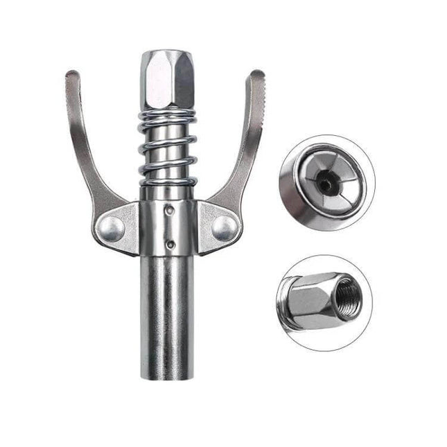 Car Grease Nozzle, Double-Handle For Quick Lubrication - alloy double-handle grease nozzle with extended outlet for heavy equipment and vehicles