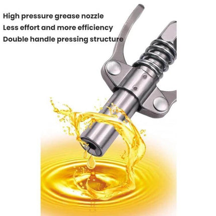 Car Grease Nozzle, Double-Handle For Quick Lubrication alloy double-handle grease nozzle attached to fittings for efficient high-pressure lubrication