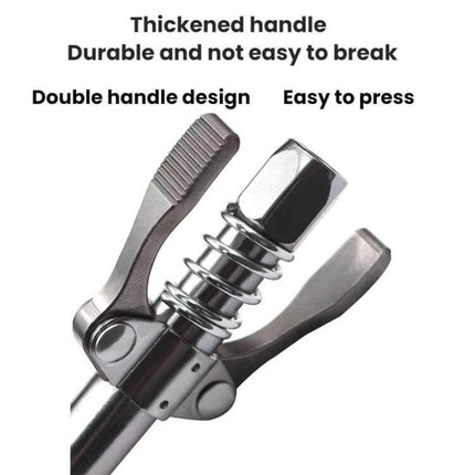 Car Grease Nozzle, Double-Handle For Quick Lubrication alloy double-handle grease nozzle with extended outlet for heavy equipment maintenance