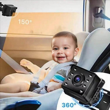 4.3-Inch Screen Car Baby Monitor for In-Vehicle Safety Checks showing rear-seat camera view of infant in car seat
