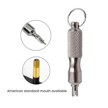 Essential Wrench for Everyday Vehicle and Bike Upkeep - compact American standard valve core wrench on keyring for cars bikes motorcycles