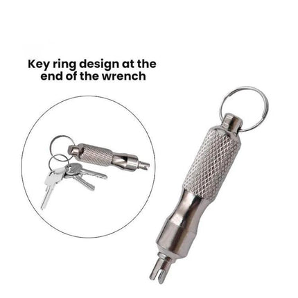 Essential Wrench for Everyday Vehicle and Bike Upkeep - compact valve core wrench with knurled grip and key ring for cars motorcycles bikes
