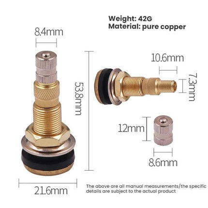 American Standard Full Copper Vacuum Tire Valves for Agricultural Vehicles brass valve stem with dimensions for tractors loaders and farm equipment