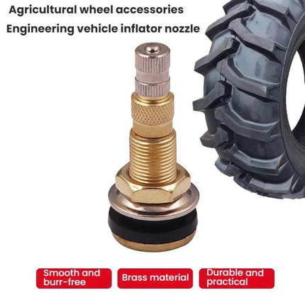 American Standard Full Copper Vacuum Tire Valves for Agricultural Vehicles - brass tractor tire inflator valve for tractors loaders and rollers, durable copper seal