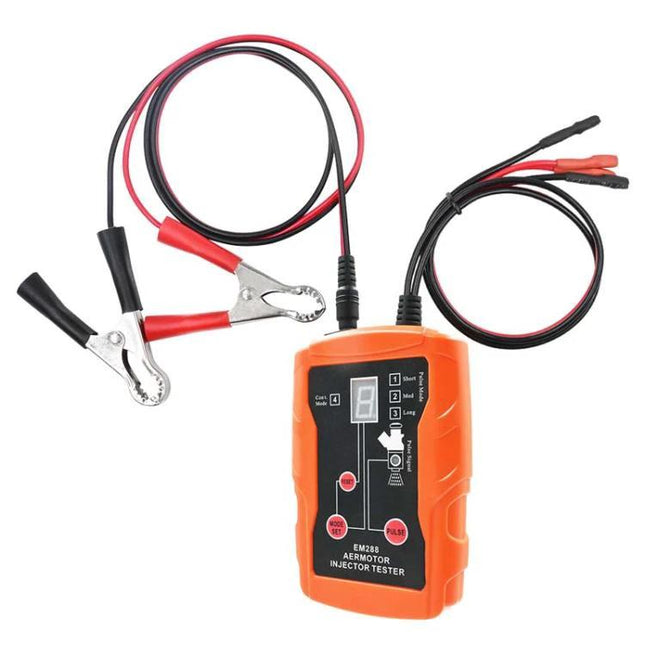 AERMOTOR Tool for Routine Car Fuel System Maintenance handheld injector tester with clips and leads for diagnosing fuel injectors