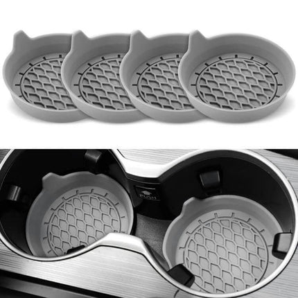 Car Coaster With Handle Keeps Drinks In Place In Car - silicone anti-slip cup holder coaster set with ergonomic handle for easy removal
