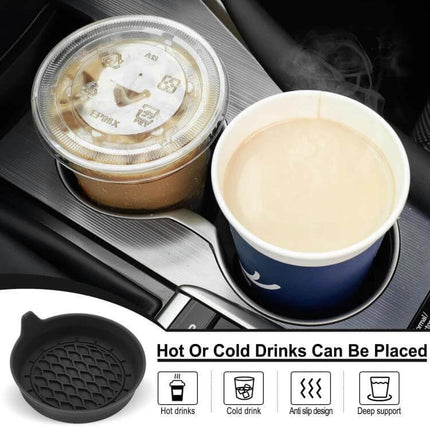 Car Coaster With Handle Keeps Drinks In Place In Car - silicone non-slip cup holder coaster with ergonomic handle for hot or cold drinks