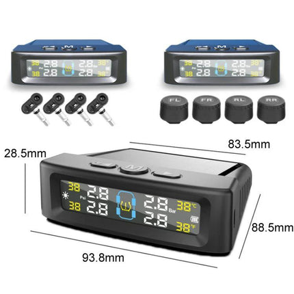 Essential Tire Pressure Monitor for Daily Vehicle Safety digital TPMS with four external sensors display showing pressure and temperature