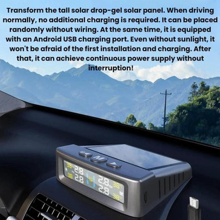 Essential Tire Pressure Monitor for Daily Vehicle Safety on car dashboard showing real-time pressure and temperature display