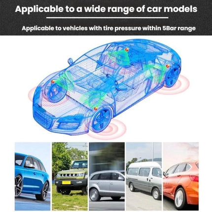 Essential Tire Pressure Monitor for Daily Vehicle Safety monitoring tire pressure and temperature on a range of car models for safer daily driving
