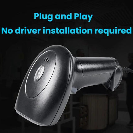 Portable QR Code and Barcode Scanner for Retail Use handheld USB scanner with 640x480 CMOS sensor, plug-and-play no driver installation required