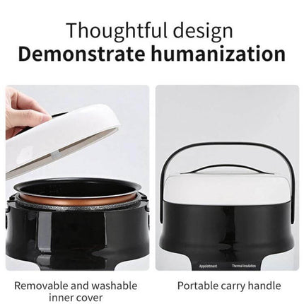 Car-Mounted Push-Button Rice Cooker For Travel, 2L Capacity - portable 2.0L travel rice cooker with removable washable inner cover and carry handle