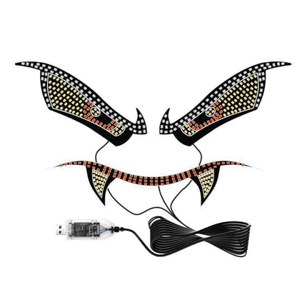 Demon Eye Car LED Ambient Light USB Powered Interior Accent - USB plug-and-play interior LED strips shaped like demon eyes for cars
