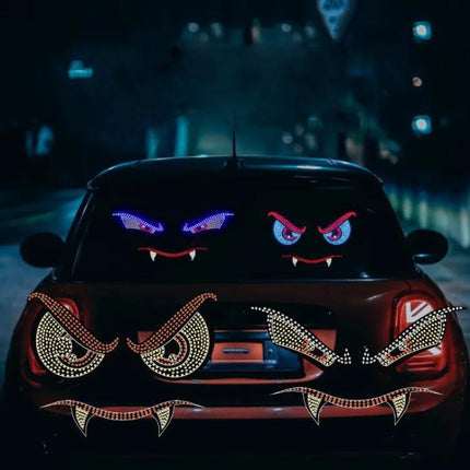 Demon Eye Car LED Ambient Light USB Powered Interior Accent glowing vampire-eye interior and rear exterior LED accents on car