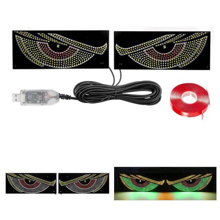 USB Demon Eye LED Car Indicator Light For Vehicles Easy Install - adhesive PVC LED windshield edge indicator with USB plug, dual eye design