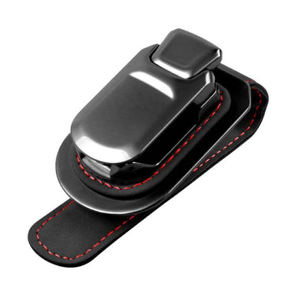 Car Sun Visor Glasses Holder Snap On Design For Quick Access - suede zinc alloy snap-on holder for sunglasses
