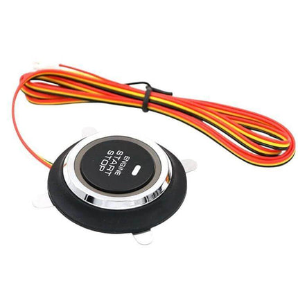 12V Universal Car Start Button With One Key Start For Easy Car Start - black push-button ignition with silicone key and wiring harness