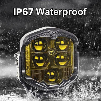 7 Inch A Pillar Roof Light For Cars With High And Low Beam - IP67 waterproof dual-beam A-pillar off-road light in rain, high and low beam
