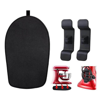 Kitchen Blender Non Slip Mat Large With Cord Clips - oval 3mm double-sided rubber and cloth anti-scratch mat with two black cord clips