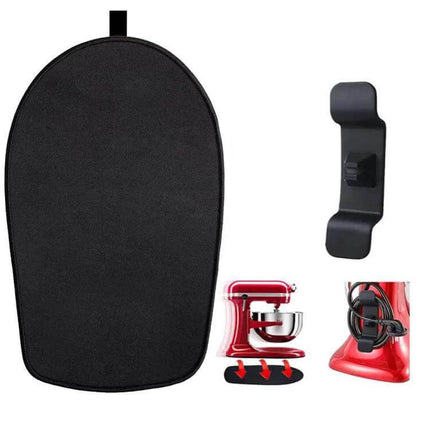 Kitchen Blender Non Slip Mat Large With Cord Clips black oval double-sided mat with cord clip protects countertop holds stand mixers
