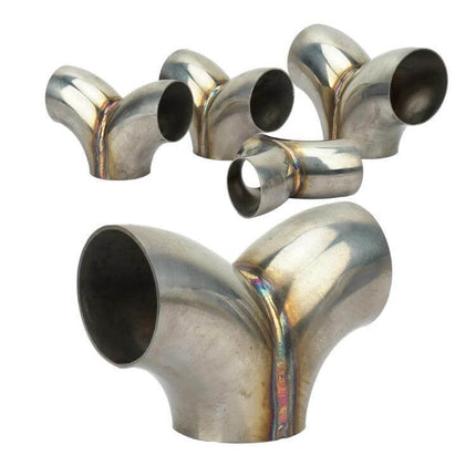 Y-Type Three-Way Exhaust Pipe Connector 51/57/63/76mm stainless steel 304 welded junction for custom car SUV motorcycle truck exhaust