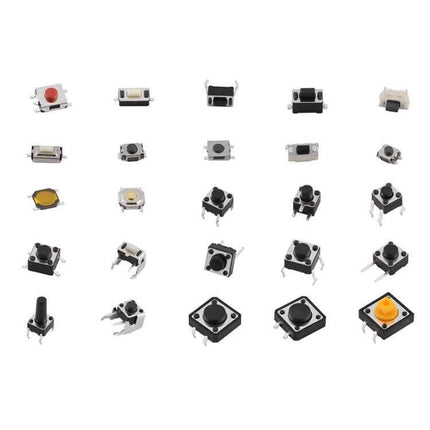 Car Button Micro Tactile Switch Set 125 Pieces For Repairs - assorted 25-size tactile push-button switches for electronics and control panel repairs