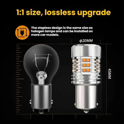 Automotive LED Turn Signal Light With Fan For Cars - 1:1 size, lossless upgrade aluminum housing plug-and-play design