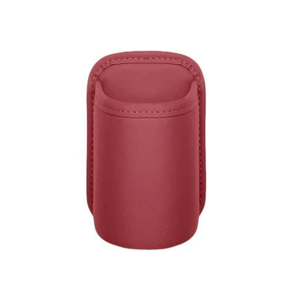 Leather Car Cup Holder Seat Back Storage Bag For In Car Organization - red leather clip-on cup holder and small storage pocket