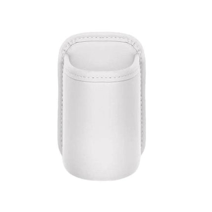 Leather Car Cup Holder Seat Back Storage Bag For In Car Organization - white leather clip-on seatback pouch for coins, cables and small items