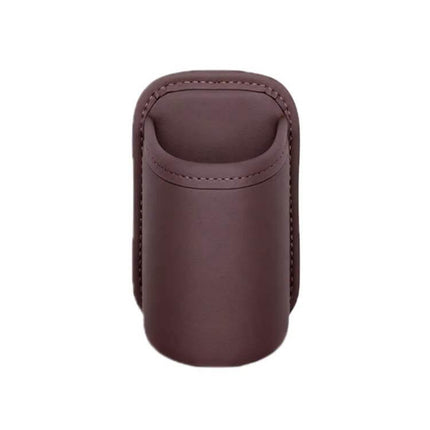 Leather Car Cup Holder Seat Back Storage Bag For In Car Organization - brown leather clip-on seatback pocket for coins cables masks