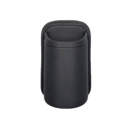 Leather Car Cup Holder Seat Back Storage Bag For In Car Organization - black leather clip-on cup holder and storage pouch for car seatback