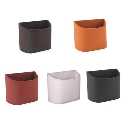 Hanging Leather Car Trash Can Clip On Storage Box For Car Interior — Nappa leather clip-on car trash bins in multiple colors, compact cabin storage