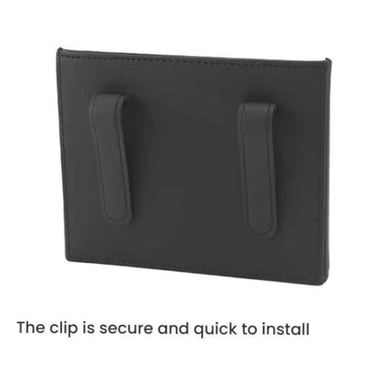 Hanging Leather Car Trash Can Clip On Storage Box For Car Interior - black Nappa leather clip-on storage with secure quick-install clips