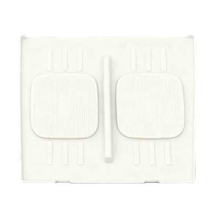 Anti-Slip Wireless Charging Silicone Mat For Hyundai Santa Fe - white anti-slip silicone phone pad with dual charging zones and center divider