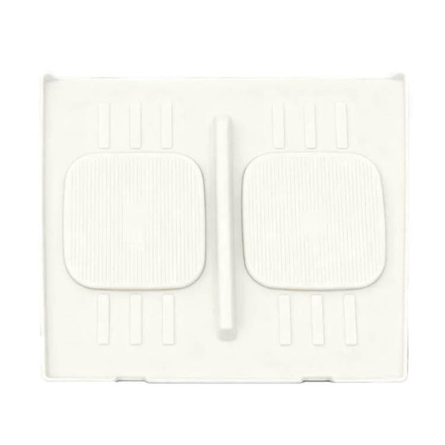 Anti-Slip Wireless Charging Silicone Mat For Hyundai Santa Fe - white anti-slip silicone phone pad with dual charging zones and center divider