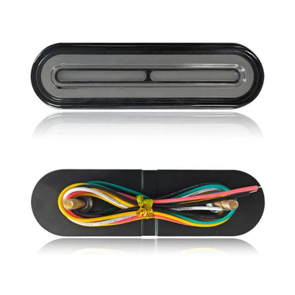 Brake Tail Light For Electric Bikes With Turn Signals compact smoked lens running brake and left right indicators with 70mm mount and M4 screws