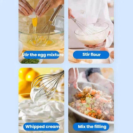 Two Pack 304 Stainless Whisk Attachments For Donlim And Hauswirt - stainless steel whisks whipping eggs, flour, cream and mixing fillings, rust-resistant food-grade 304