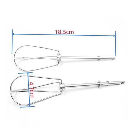 Two Pack 304 Stainless Whisk Attachments For Donlim And Hauswirt - 18.5cm stainless beaters, food-grade 304 rust-resistant, pair for mixers