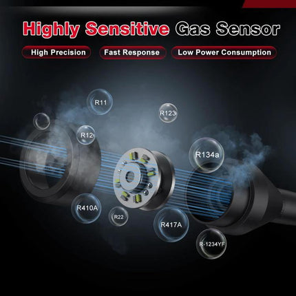 HABOTEST Detector for Car AC Leaks in Vehicle Maintenance - highly sensitive gas sensor detecting R134A and other refrigerants for quick vehicle AC checks
