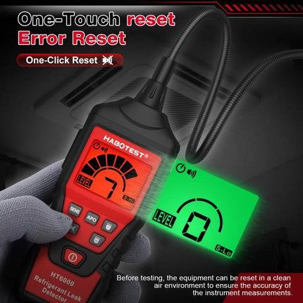 HABOTEST Detector for Car AC Leaks in Vehicle Maintenance handheld refrigerant leak detector with flexible probe and digital display