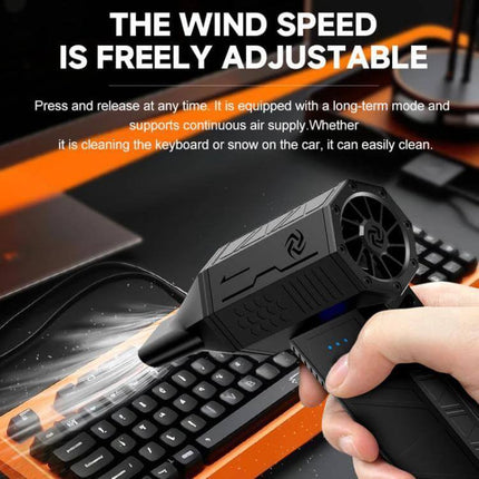 X3mini Compact Brushless Dust Blower Fan for Cleaning Tasks cleaning keyboard with adjustable wind speed, handheld black ABS portable blower