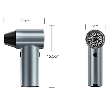 Durable Handheld Turbo Fan for Outdoor Activities and Cooling — compact 15.5cm brushless motor fan for hiking, picnics, home and car dust removal