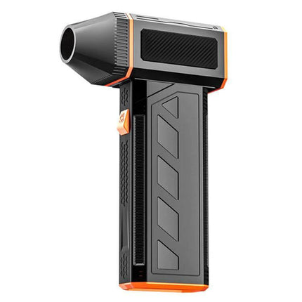 Versatile 3-Speed Brushless Fan for Everyday Indoor Cooling - compact handheld black and orange design with one-touch speed switch